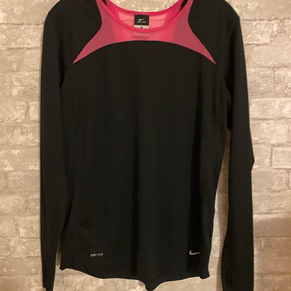 NIKE DRY FIT PINK MESH LONG SLEEVE
